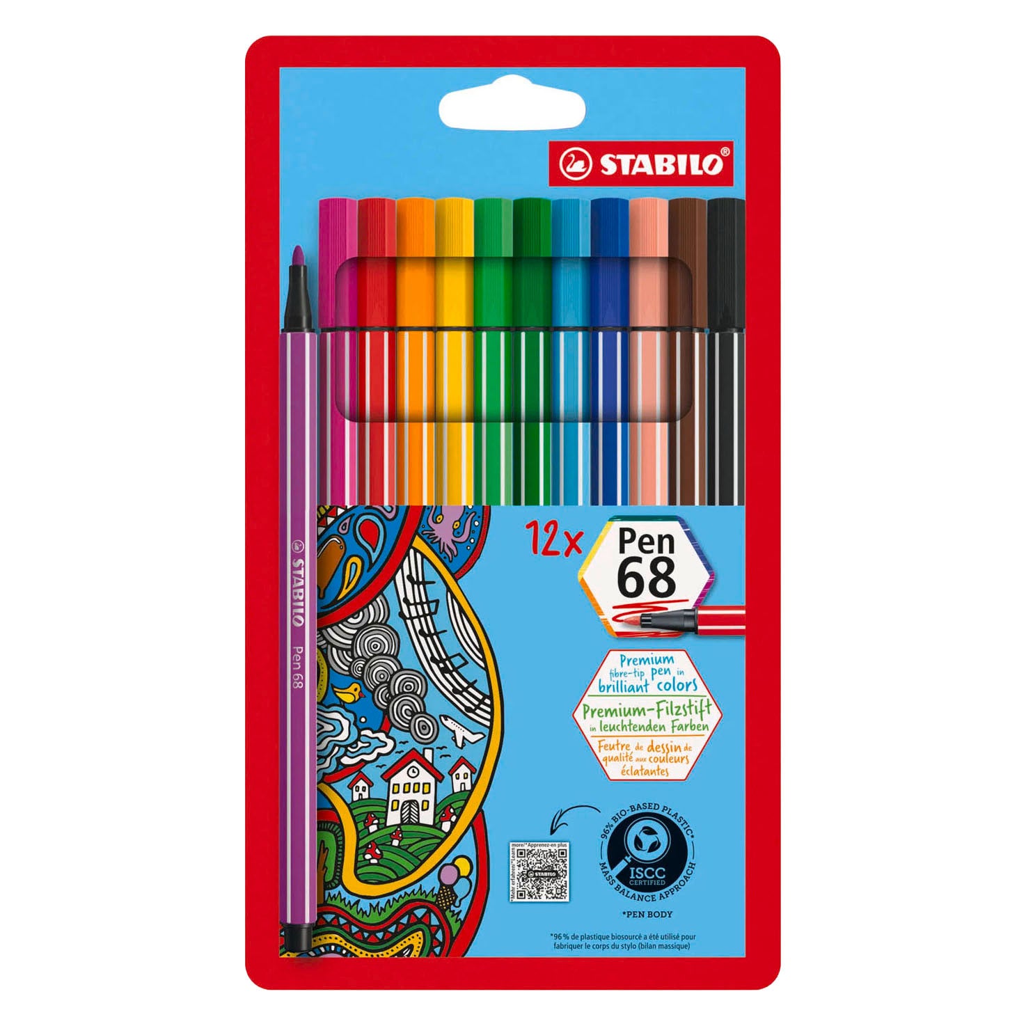 Stabilo Pen 68 Felt Tip Pens - 12pcs.