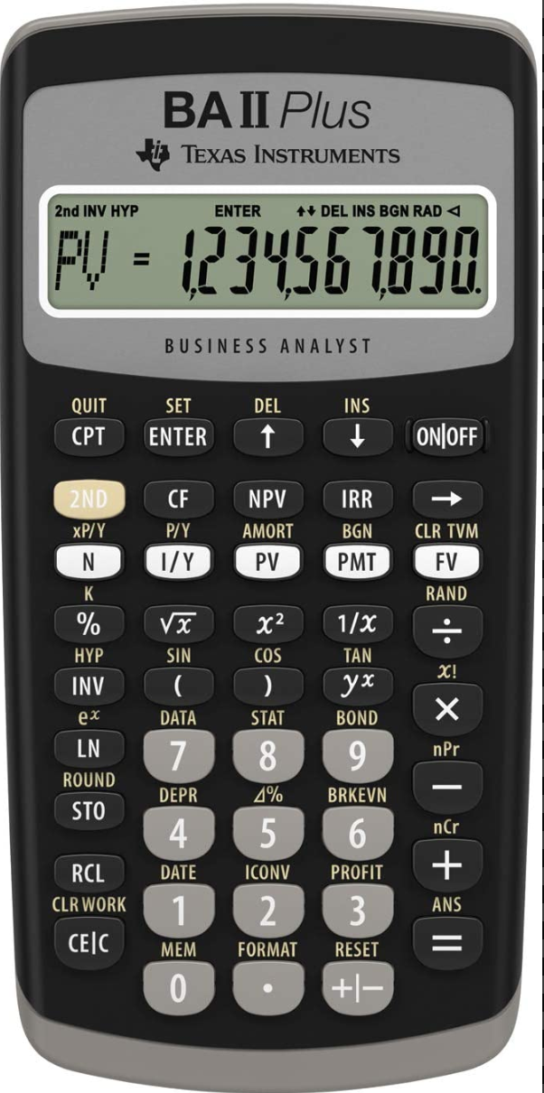 Texas Instruments BA II Plus Financial Calculator