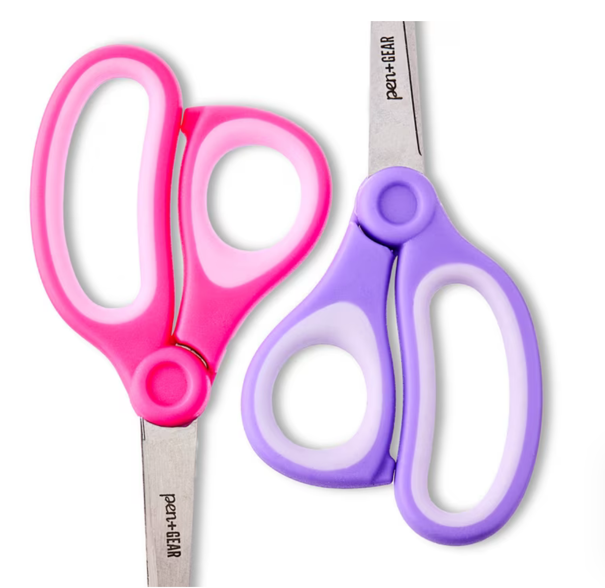 Kids Scissors, Pink/Purple, 2 Pack