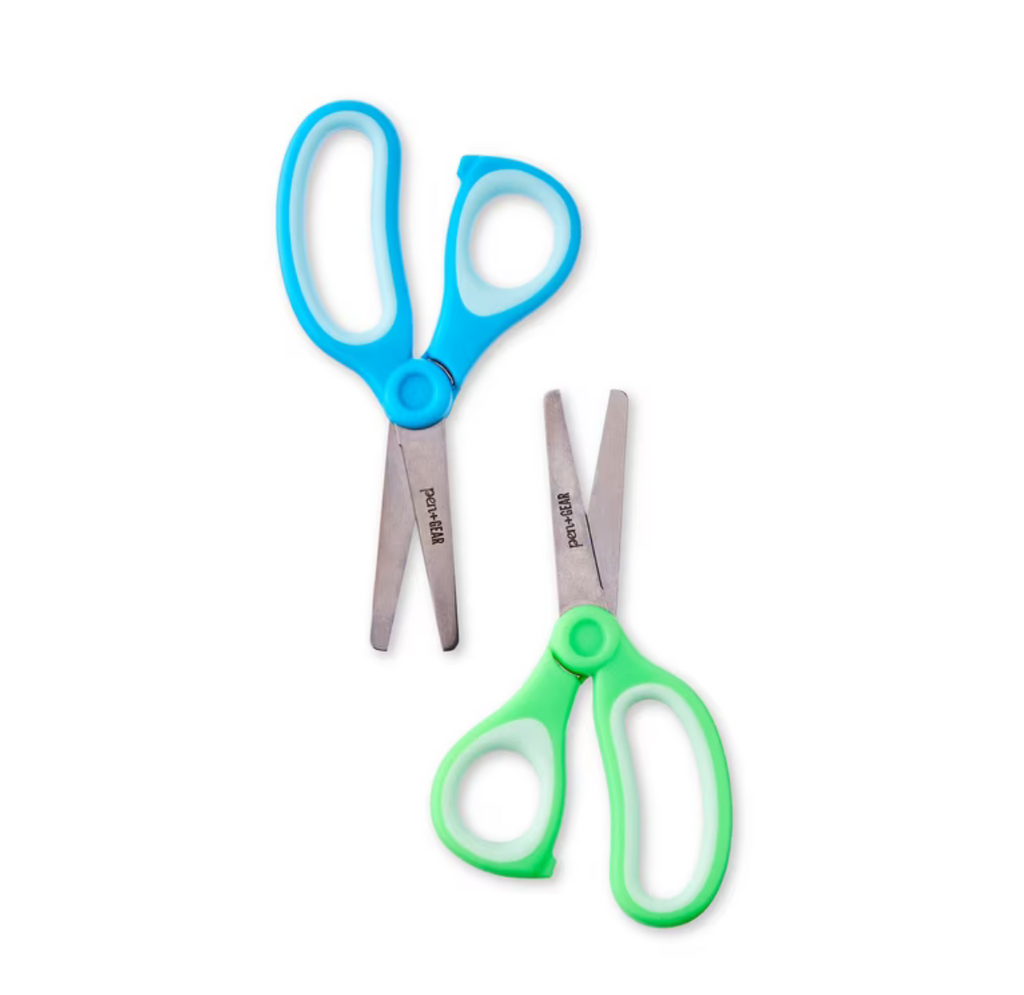 Kids Scissors, Blue/Green, 2 Pack
