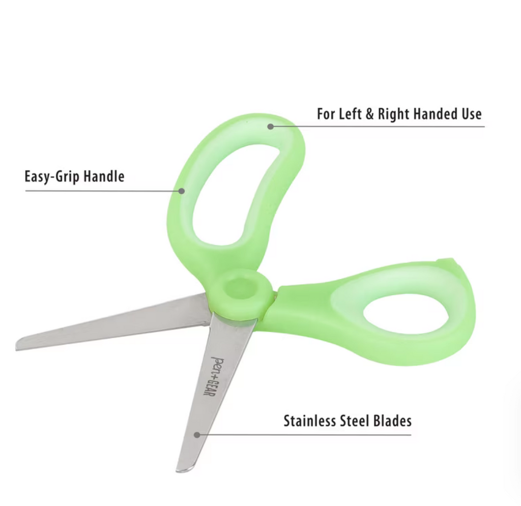 Kids Scissors, Blue/Green, 2 Pack