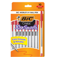 Cristal Xtra Smooth Ballpoint Pens, Red, 10 Pack