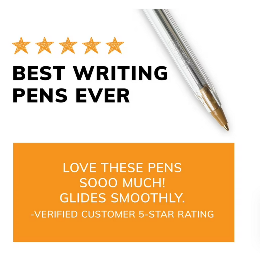 Cristal Xtra Smooth Ballpoint Pens, Red, 10 Pack