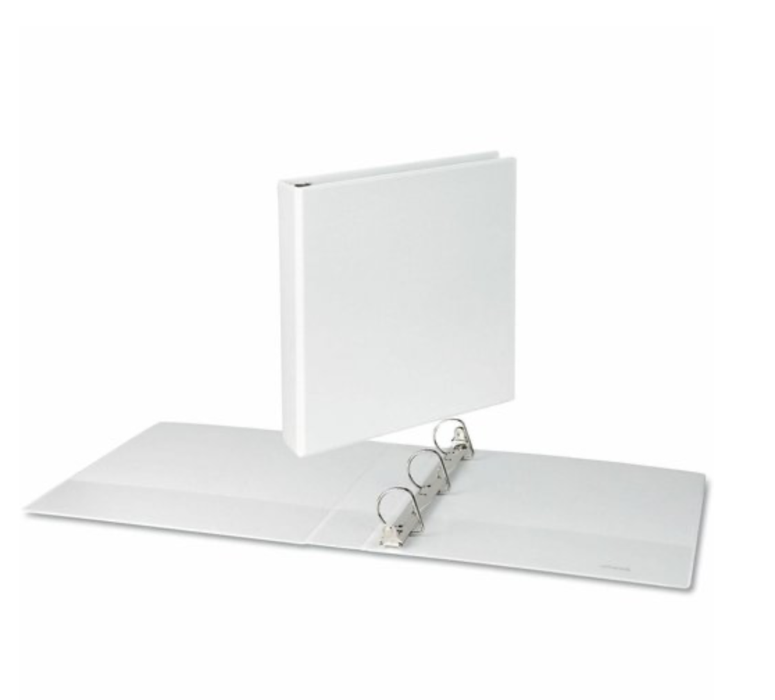 1 1/2" 3-Ring View Binder, D-Ring, White