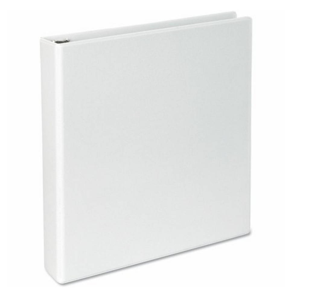 1 1/2" 3-Ring View Binder, D-Ring, White