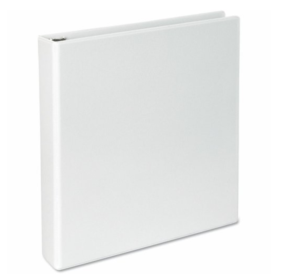 1 1/2" 3-Ring View Binder, D-Ring, White